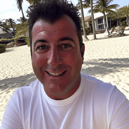 Simon on the beach